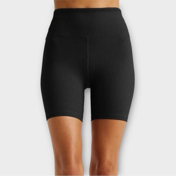 YEAR OF OURS Ribbed High High Biker Shorts in Black Women’s Size XS NWT - Picture 1 of 6